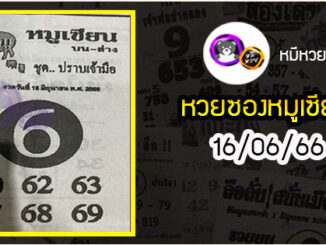 หวยซอง หมูเซียน 16/06/66