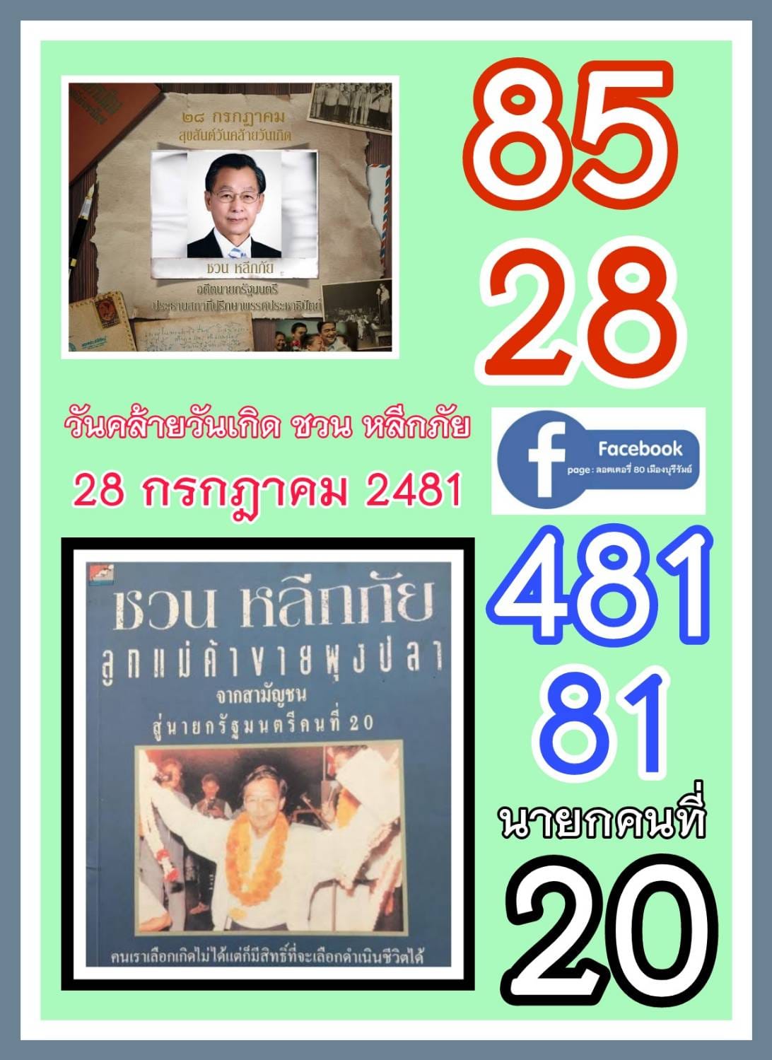 เลขเด็ดบุคคลการเมือง-รัฐบาล งวด 31/07/66