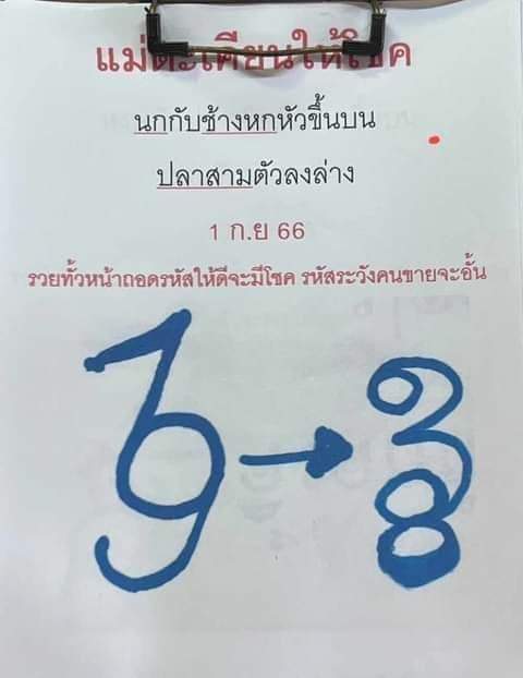 เลขเด็ดหวยเขียนมือ คอหวยตามหาทุกงวด 01/09/66