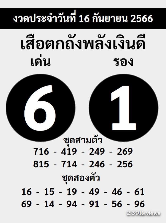 รวมเลขเด็ดหวยซองเด่นๆ แม่นๆ งวด 16/09/66 มาแรงมากได้รับความนิยมที่สุด