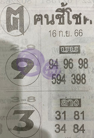 หวยซอง ฅนชี้โชค 16/09/66, หวยซอง ฅนชี้โชค 16-09-66, หวยซอง ฅนชี้โชค 16 ก.ย 66, หวยซอง ฅนชี้โชค, เลขเด็ดงวดนี้