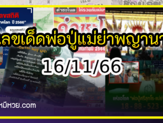 เลขเด็ดพ่อปู่แม่ย่าพญานาค-คำชะโนด งวด 16/11/66