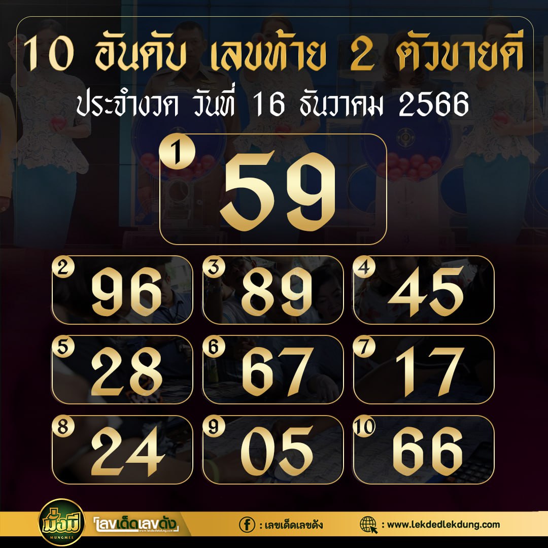 รวมทุกสำนัก 10 เลขดังคนแห่ซื้อเยอะ 16/12/66 เลขห้ามพลาดเด้อสู