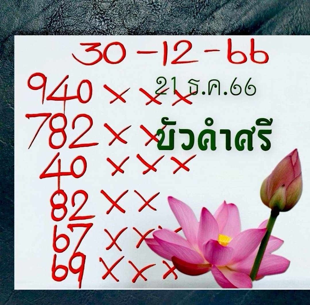 เลขเด็ดหวยเขียนมือ คอหวยตามหาทุกงวด 30/12/66