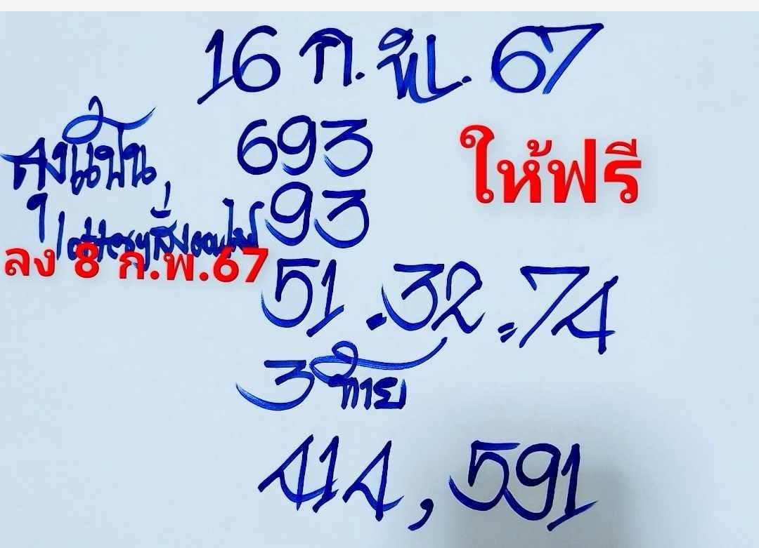 เลขเด็ดหวยเขียนมือ คอหวยตามหาทุกงวด 16/02/67