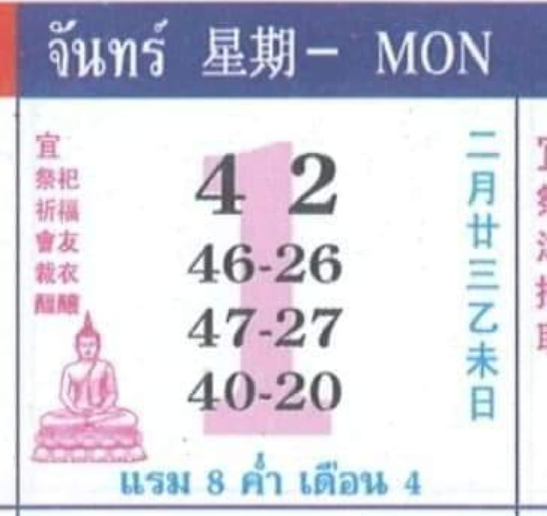 รวมเลขหวยปฎิทิน แม่นทุกงวดแป๊ะปังจริง 01/04/67