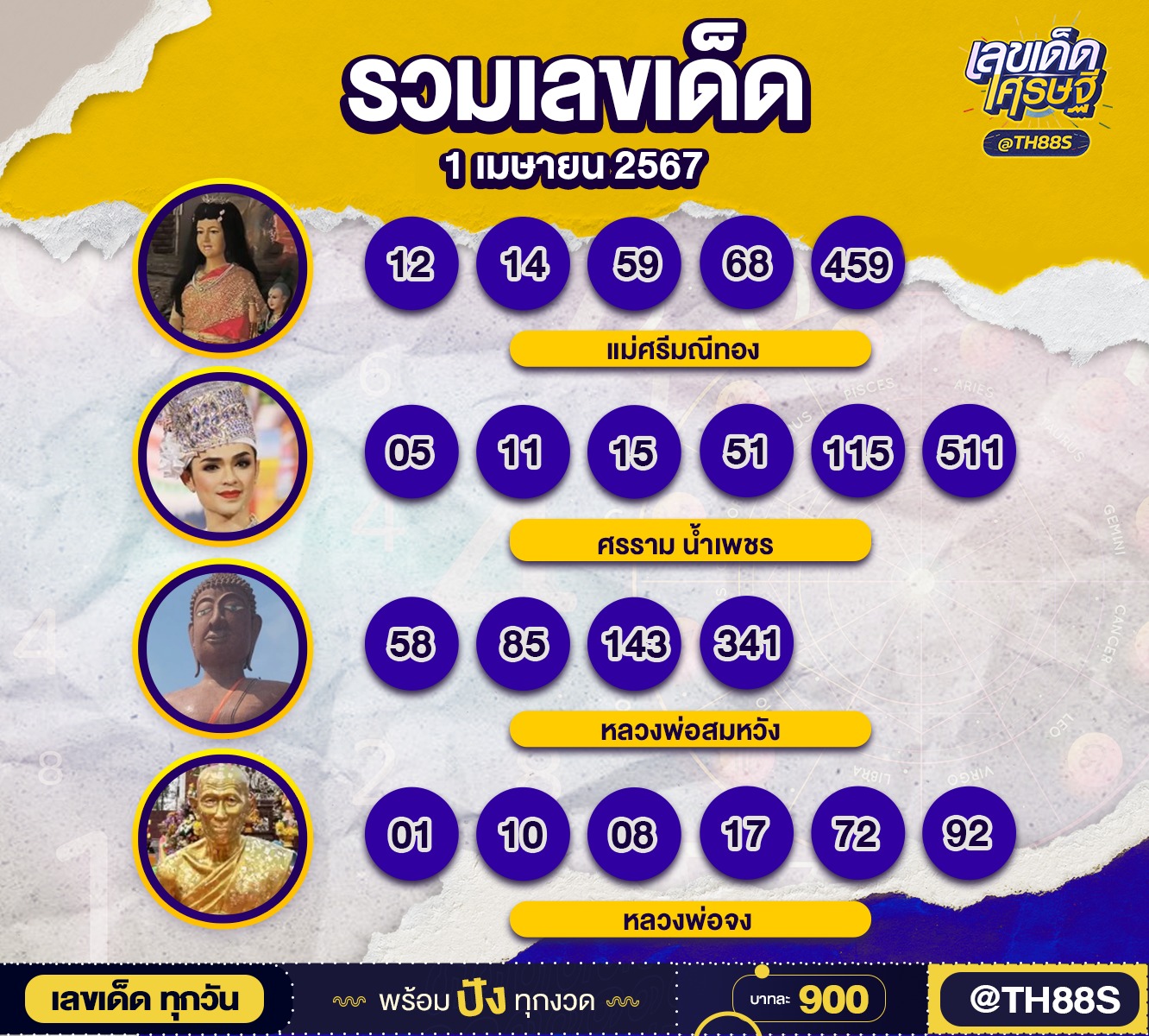 รวมเลขเด็ดดารา-คนดังแม่นๆ อยากมีโชค มาทางนี้ งวด 01/04/67