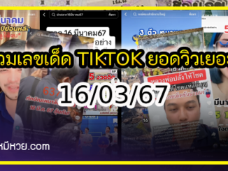 รวมเลขเด็ด TIKTOK ยอดวิวเยอะ 16/03/67 งวดนี้มาส่องต่อ