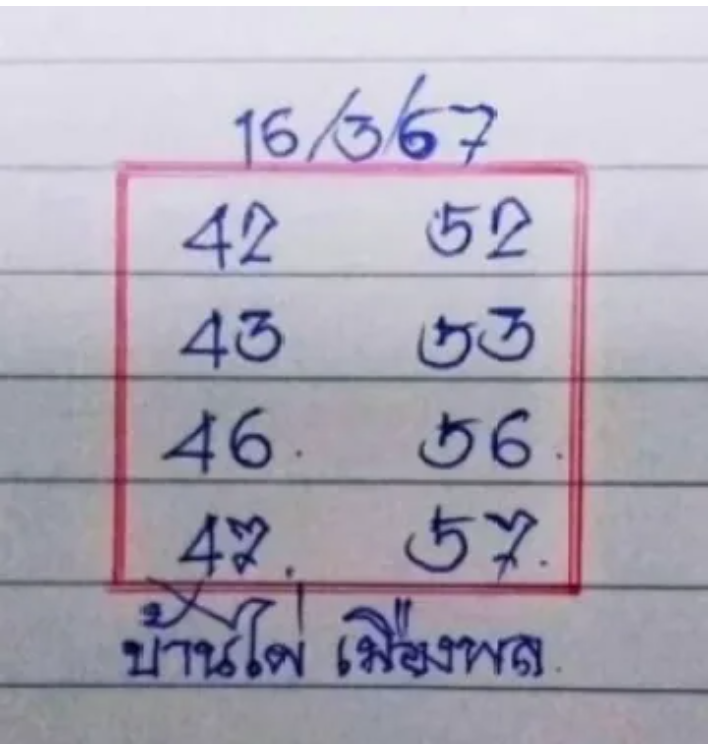 เลขเด็ดหวยเขียนมือ คอหวยตามหาทุกงวด 16/03/67