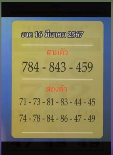 รวมเลขเด็ดหวยซองเด่นๆ แม่นๆ งวด 16/03/67