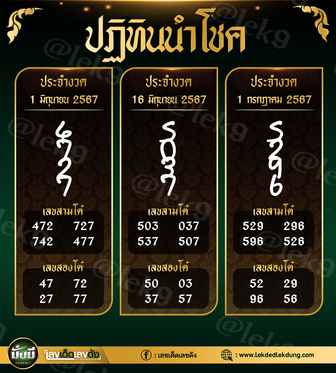 รวมเลขหวยปฎิทิน แม่นทุกงวดแป๊ะปังจริง 16/06/67