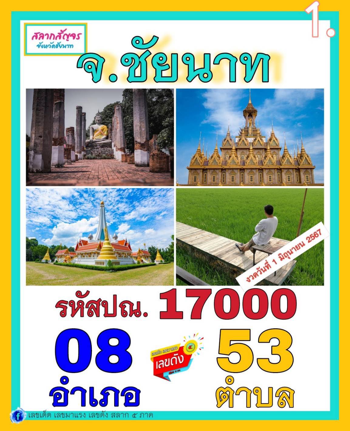 ส่องด่วนเลขเด็ดสัญจรชัยนาท งวด 01/06/67 ใครติดตาม