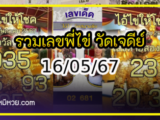 รวมเลขพี่ไข่ วัดเจดีย์ 16/05/67 เลขดังแม่นๆห้ามพลาด