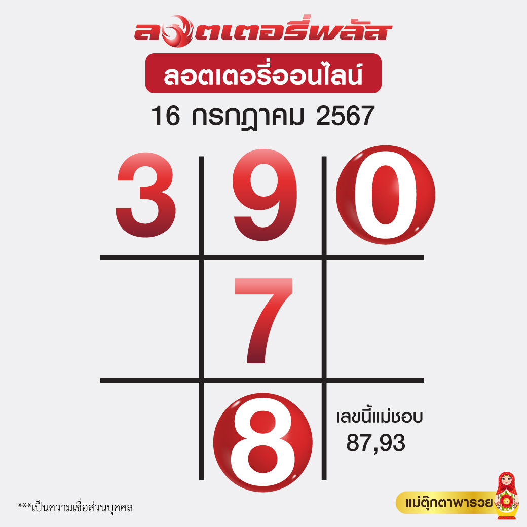 เลขเด็ดสลากใบแดง-แม่จำเนียรอ่อนนุช 16/07/67 [สิบเลขเด็ดขายดี]