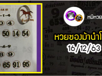 หวยซอง ม้านำโชค 16/12/63