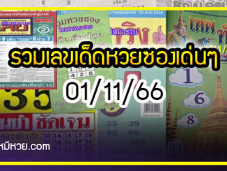 รวมเลขเด็ดหวยซองเด่นๆ แม่นๆ งวด 01/11/66