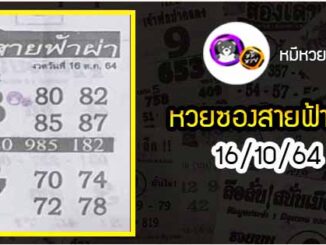 หวยซอง สายฟ้าผ่า 16/10/64