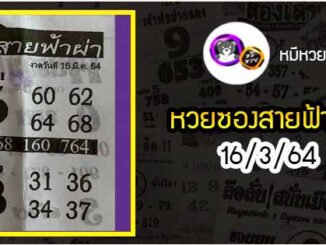 หวยซอง สายฟ้าผ่า 16/3/64