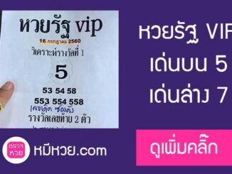 หวยรัฐvip 16/7/60 ผลงานเข้าล่าง