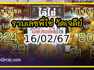 รวมเลขพี่ไข่ วัดเจดีย์ 16/02/67 เลขดังแม่นๆห้ามพลาด