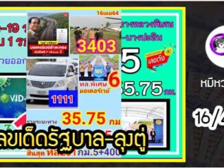 เลขเด็ดรัฐบาล-ลุงตู่ 16/4/64  แม่นทุกงวดห้ามพลาด