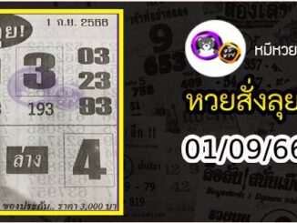 หวยซองสั่งลุย 01/09/66