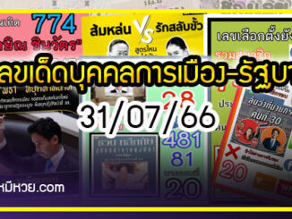 เลขเด็ดบุคคลการเมือง-รัฐบาล งวด 31/07/66