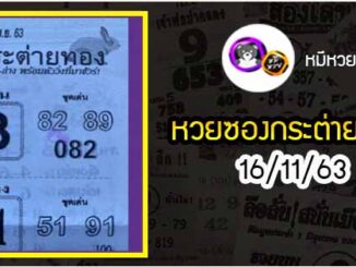 หวยซอง กระต่ายทอง 16/11/63