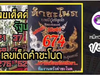 งวดที่แล้วแม่นมาก เลขเด็ดคำชะโนด  1/6/64  งวดนี้มาส่องต่อ