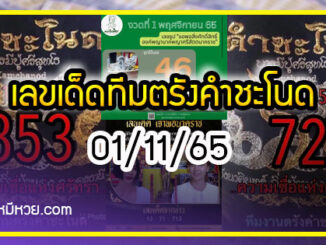 เลขเด็ดทีมตรังคำชะโนด – พญานาค งวด 01/11/65