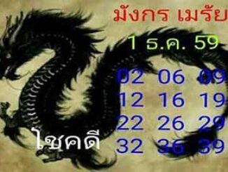 หวยมังกรเมรัย1/12/2559 – เลขเด็ดหวยซอง