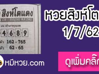 หวยซอง สิงโตแดง 1/7/62