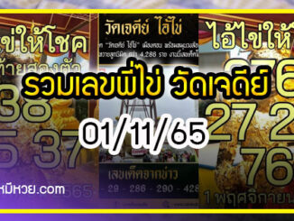 รวมเลขพี่ไข่ วัดเจดีย์  01/11/65 เลขดังแม่นๆห้ามพลาด