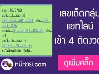 เลขเด็ดกลุ่มแชทไลน์16/8/60 เข้า 4 งวดซ้อน