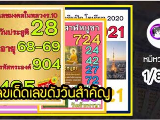 เลขเด็ดเลขดังวันสำคัญ งวดวันที่ 1 สิงหาคม 2564