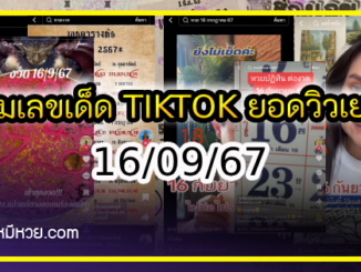 รวมเลขเด็ด TIKTOK ยอดวิวเยอะ 16/09/67 งวดนี้มาส่องต่อ