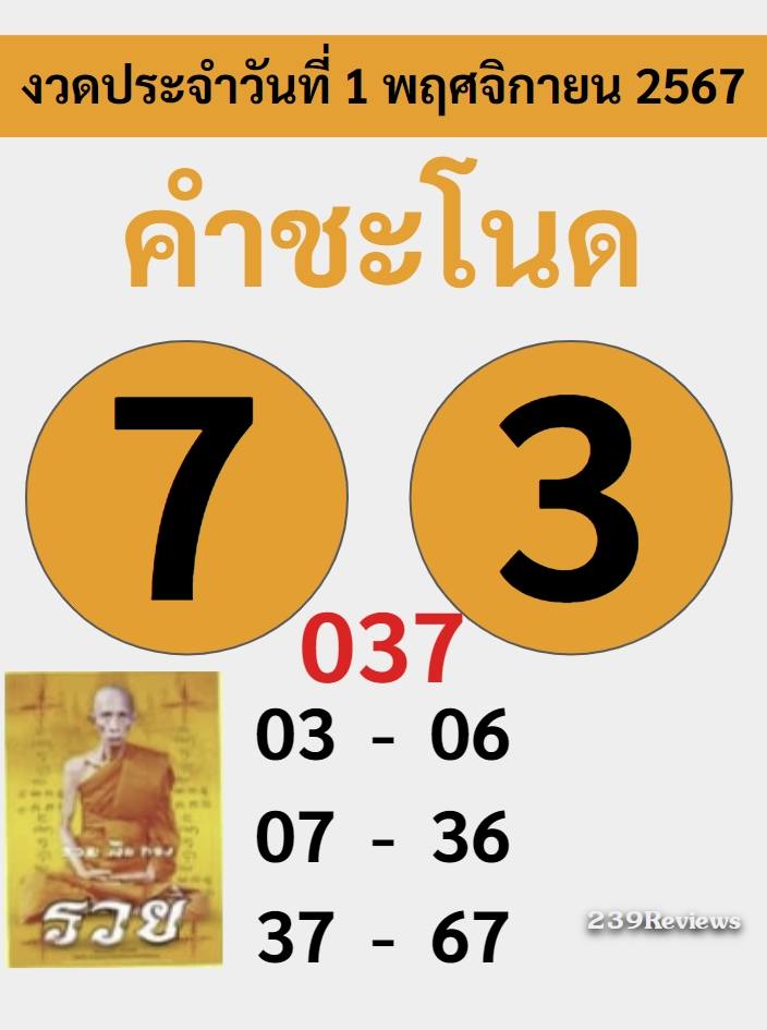 รวมเลขหวยปฎิทิน แม่นทุกงวดแป๊ะปังจริง 01/11/67