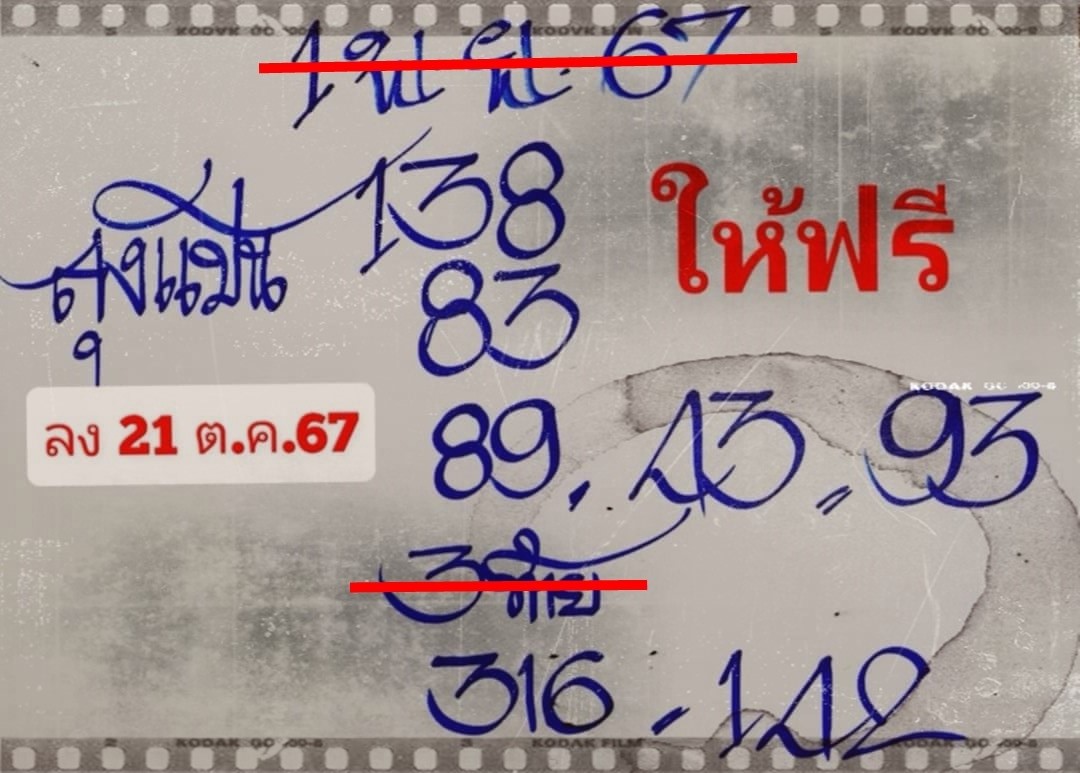 เลขเด็ดหวยเขียนมือ คอหวยตามหาทุกงวด 01/11/67