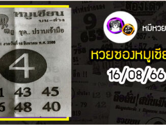 หวยซอง หมูเซียน 16/08/66