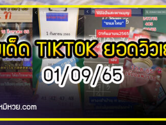 รวมเลขเด็ด TIKTOK ยอดวิวเยอะ 01/09/65  งวดนี้มาส่องต่อ