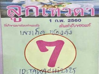 หวยซองลูกเทวดา1/2/2560 –  เข้า 3 งวดซ้อน