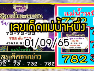 เลขเด็ดแม่น้ำหนึ่ง ออกรถป้ายแดงพร้อมใบ้เลขเด็ดแม่นเด้อ งวด 01/09/65