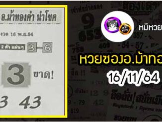 หวยซอง อ.ม้าทองคำ 16/11/64