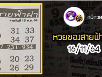 หวยซอง สายฟ้าผ่า 16/11/64