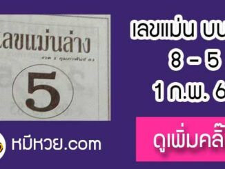 หวยซอง เลขแม่นล่าง1/2/61