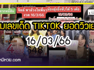 รวมเลขเด็ด TIKTOK ยอดวิวเยอะ 16/03/66 งวดนี้มาส่องต่อ