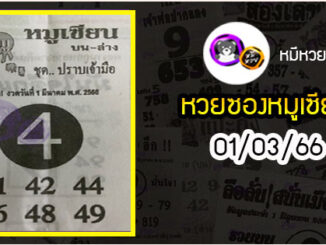 หวยซอง หมูเซียน 01/03/66