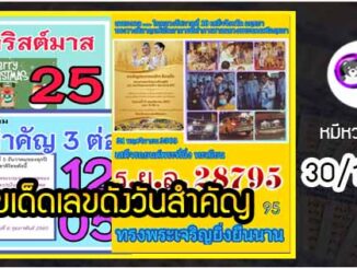 เลขเด็ดเลขดังวันสำคัญ งวดวันที่ 30 ธันวาคม 2564