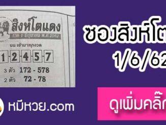 หวยซอง สิงโตแดง 1/6/62