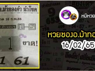 หวยซอง อ.ม้าทองคำ 16/02/65